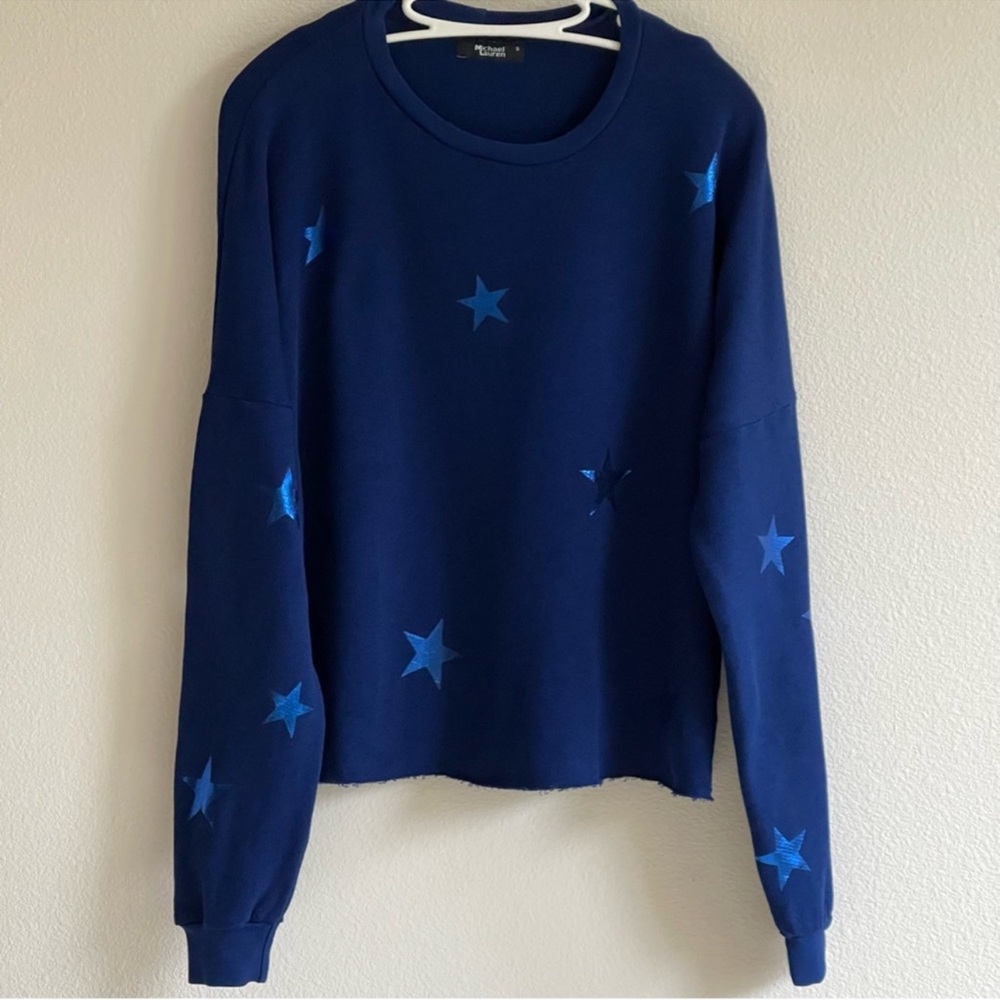 Blue Stars Michael Lauren Sweatshirt Oversized Size Small